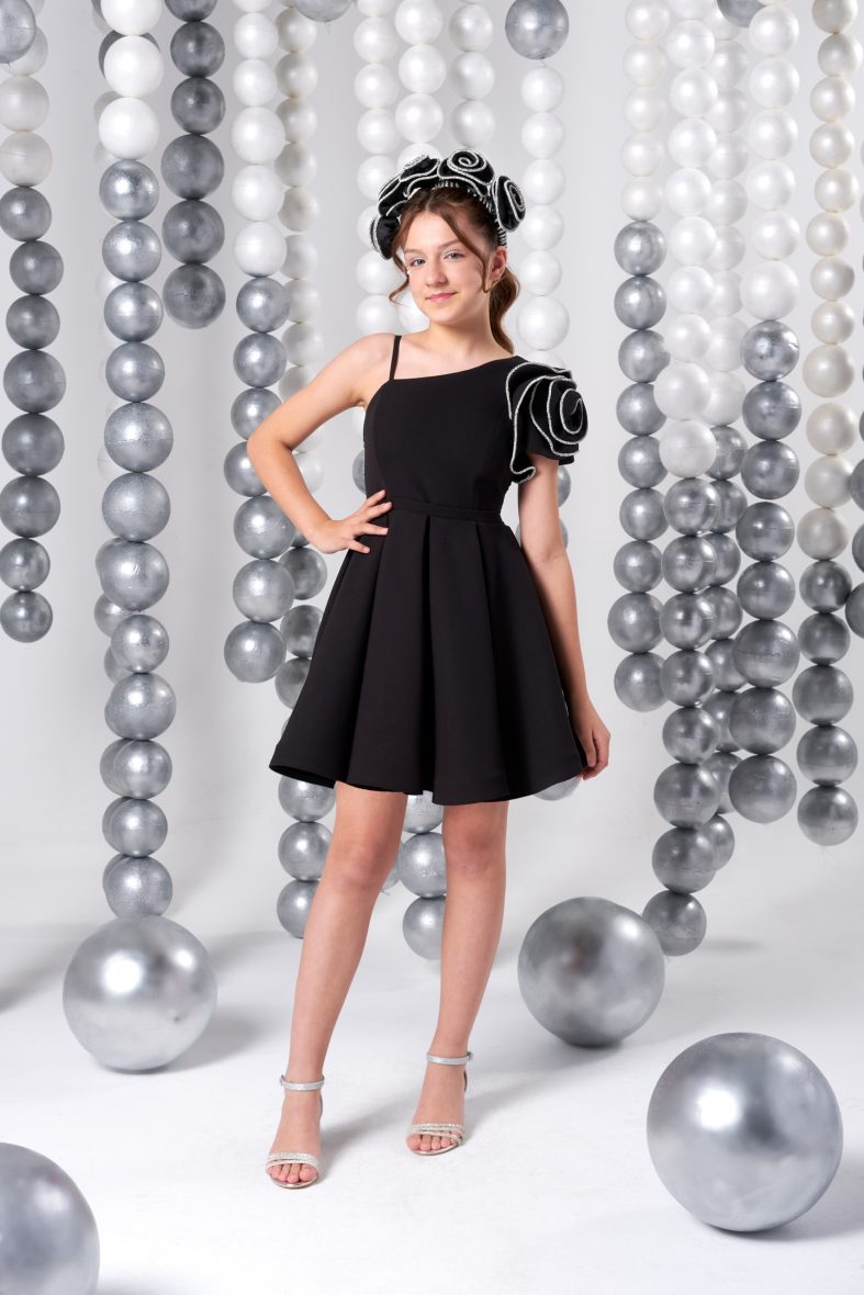 845 SİYAH KIZ ÇOCUK ABİYE 10/15 YAŞ