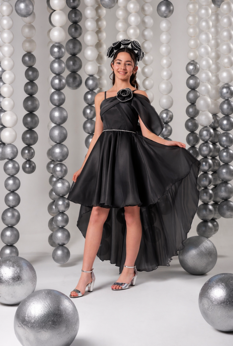 820 SİYAH KIZ ÇOCUK ABİYE 10/15 YAŞ