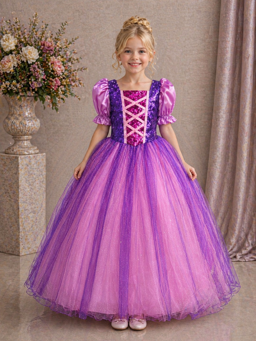 707 KIZ ÇOCUK RAPUNZEL GELİNLİK 3/10 YAŞ