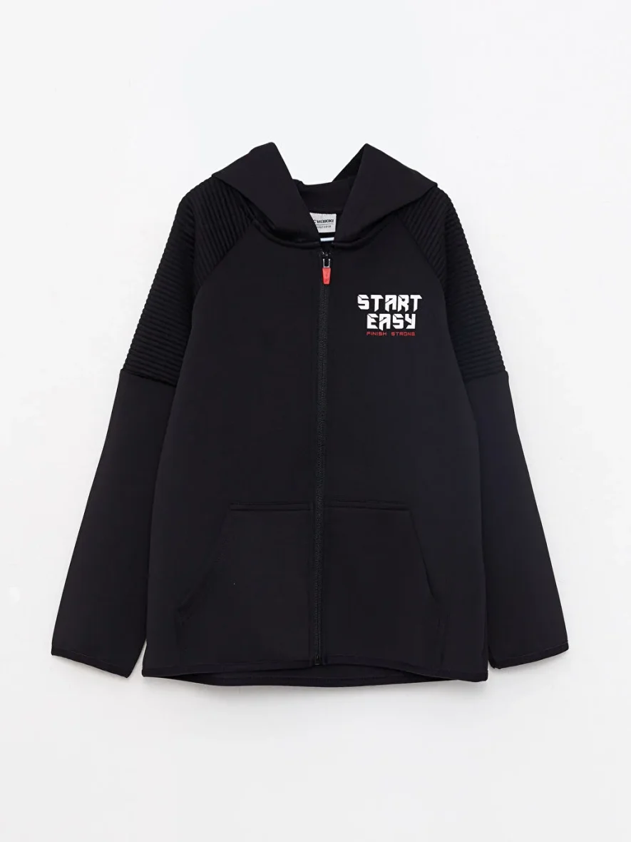 W22742Z4 LCW ERKEK ÇOCUK FERMUARLI SWEATSHIRT